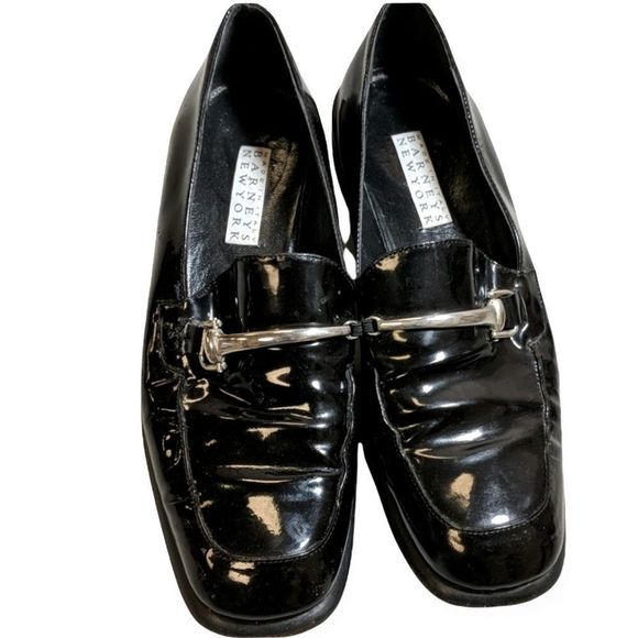 Barney’s Black Patent Leather Loafer w/ Horse bit Detail  Size:8.5 - Picture 1 of 5